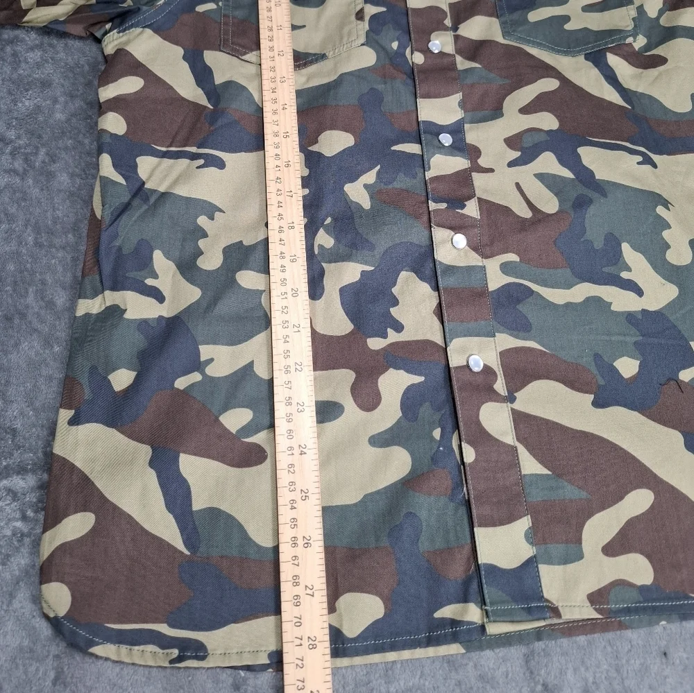 True Religion Mens Size M Western Camo Pearl Snap Long Sleeve Shirt MSRP $89 NWT
